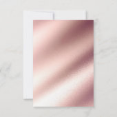 Roos gouden glitter bruiloft RSVP Kaartje (Achterkant)