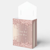 Roos Gouden Glitter Cadeaudozen met Aangepaste Tek Bedankdoosjes (Geopend)