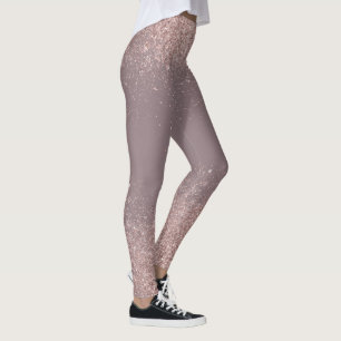 Roos gouden glitter Confetti stof Leggings