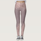Roos gouden glitter Confetti stof Leggings (Voorkant)
