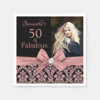 Roos gouden glitter damask 50ste verjaardag foto