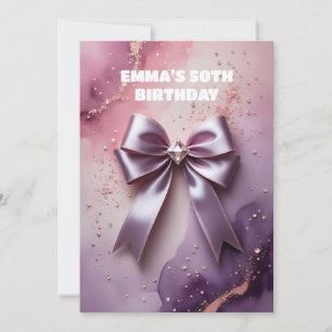 Roos Gouden Glitter Diamanten Boog Verjaardag Kaart