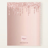 Roos gouden glitter druppels foto 2024 planner (Achterkant)