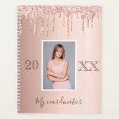 Roos gouden glitter druppels foto planner (Voorkant)
