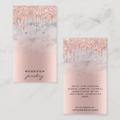 Roos gouden glitter druppels marmeren oorbel displ visitekaartje (Voorkant / Achterkant)