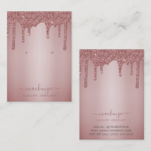 Roos Gouden Glitter Druppels Sieraden Display Kaar Visitekaartje