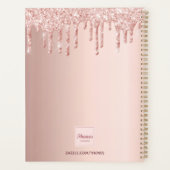 Roos gouden glitter druppelt salonafspraken planner (Achterkant)