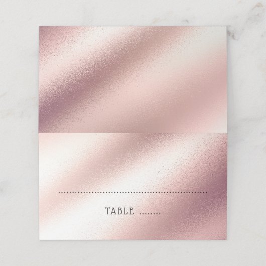 Roos Gouden Glitter Elegant Zacht Roze Bruiloft (Buitenkant ongevouwen)