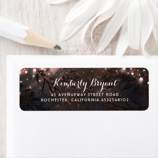 Roos Gouden Glitter en Rustiek Hout Etiket (Insitu)