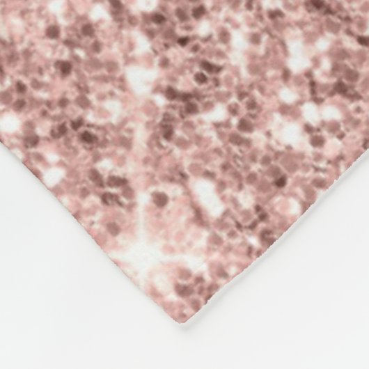 Roos Gouden Glitter Fleece Deken met Aangepaste Te (Hoek)
