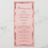 Roos gouden glitter folie trouwdag ceremonie programma (Achterkant)