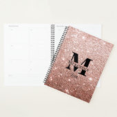 Roos Gouden Glitter Gepersonaliseerd Monogram Dage Planner (Display)