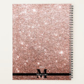 Roos Gouden Glitter Gepersonaliseerd Monogram Dage Planner (Achterkant)