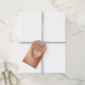 Roos Gouden Glitter Gingerbread Hart Verjaardag Cadeaulabel (Met Touw)