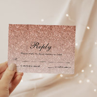 Roos gouden glitter glam gepersonaliseerde antwoor