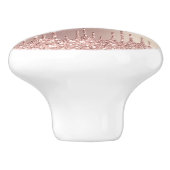 Roos Gouden Glitter Keramische Knop met Custom Tex (Zijkant)