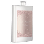 Roos Gouden Glitter Kolf met Aangepaste Tekst Flacon (Rechts)