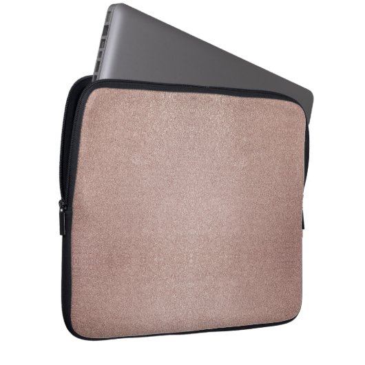 Roos Gouden Glitter Metallic Girly Sparkly Laptop Sleeve (Voorkant Rechts)
