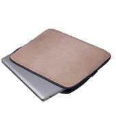 Roos Gouden Glitter Metallic Girly Sparkly Laptop Sleeve (Voorkant onderkant)