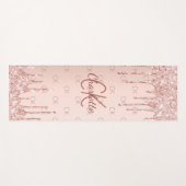 Roos gouden glitter monogram initialen roze yogamat (Voorkant (horizontaal))