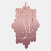 Roos gouden glitter naam kerst ornament Kaart (Rechts)