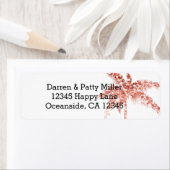 Roos gouden glitter palmboom etiket (Insitu)