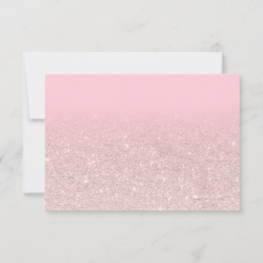 Roos gouden glitter roze foto bedankt Sweet 16 (Achterkant)