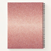 Roos gouden glitter roze naam script notitieboek (Achterkant)