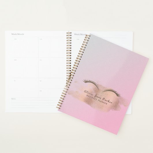 Roos gouden glitter roze trendy moderne make-up ar planner (Display)