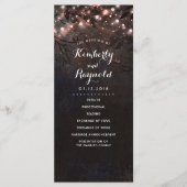 Roos Gouden Glitter Rustieke Natuur Trouwprogramma Programma (Voorkant)