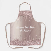 Roos Gouden Glitter Schort Aangepaste tekst Gepers (Voorkant)