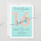 Roos gouden glitter script blauwgroen licht Sweet Kaart (Voorkant)