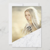 Roos gouden glitter script marmer quinceanera foto kaart (Achterkant)