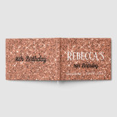 Roos Gouden Glitter Sparkle 16e Verjaardag Gastenboek (Volledig)