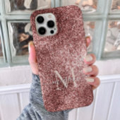 Roos Gouden Glitter Sparkle - Aangepaste Monogram  Case-Mate iPhone Case
