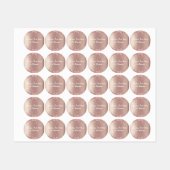 Roos gouden glitter sparkle aangepaste tekst naam  labels (Vel)