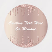 Roos gouden glitter sparkle aangepaste tekst naam  labels (Design 1)