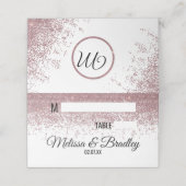 Roos Gouden Glitter Sparkles Witte Plaatskaarten (Buitenkant ongevouwen)