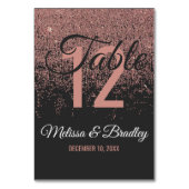 Roos Gouden Glitter Sparkles Zwarte Tafelnummers (Voorkant)