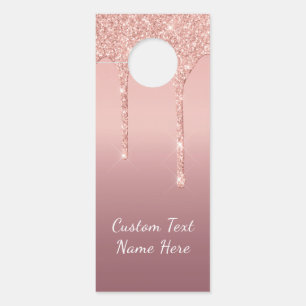 Roos gouden glitter Sparkly aangepaste tekst deurh