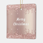 Roos Gouden Glitter Sparkly Kerst Ornament (Links)