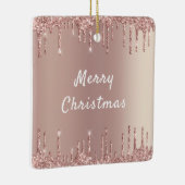 Roos Gouden Glitter Sparkly Kerst Ornament (Rechts)
