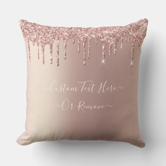 Roos gouden glitter sparkly Sierkussen aangepaste  (Voorkant)