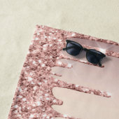 Roos gouden glitter strandlaken met aangepaste tek (In situ)