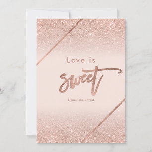 Roos gouden glitter typografie blush roze teken kaart
