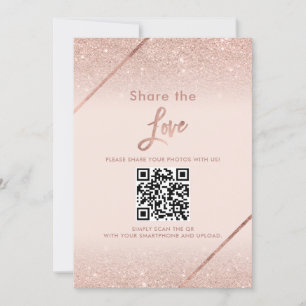 Roos gouden glitter typografie blush roze teken kaart