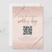 Roos gouden glitter typografie blush roze teken kaart (Voorkant)