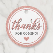 Roos gouden glitter Vrijgezellenfeest rond dank u Bedankjes Labels (Achterkant)