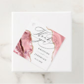 Roos Gouden Glitter Zwart Script Luxe bruiloft Bedankjes Labels (In situ)