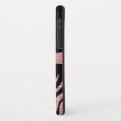 Roos Gouden Glitter Zwarte Zebra Strepen Bow Monog Case-Mate iPhone Case (Achterkant/links)